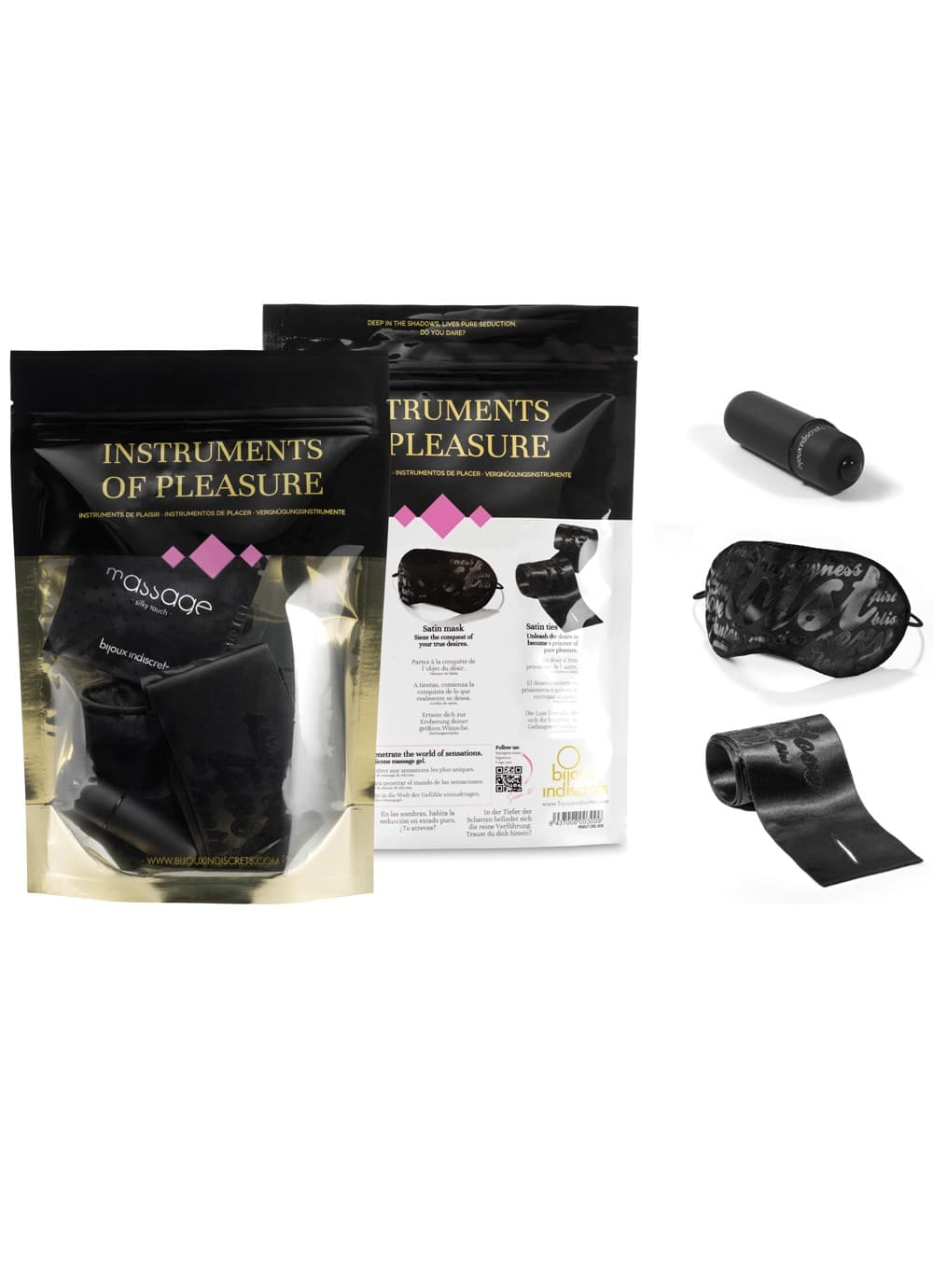 Coffret Plaisir – Masque, liens sensuels, stimulateur, dosette