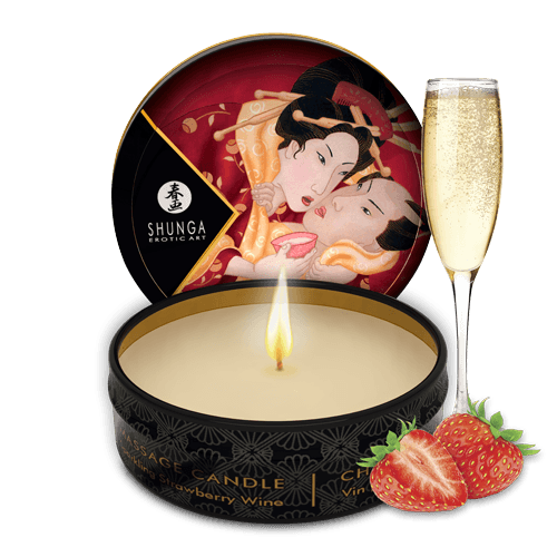 Mini bougie de massage – Vin pétillant à la fraise
