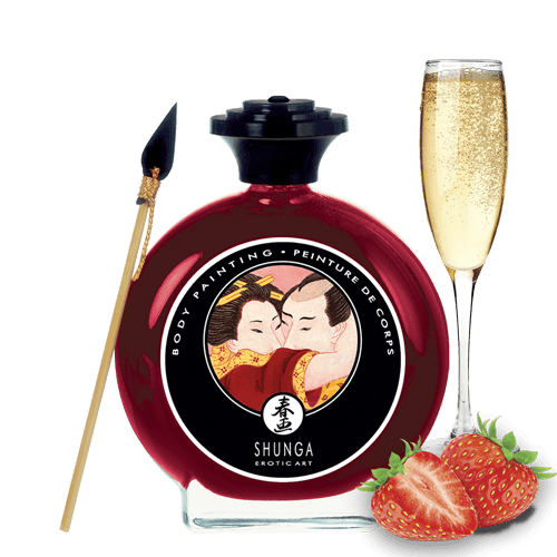 Peinture de corps embrassable – Vin pétillant à la fraise