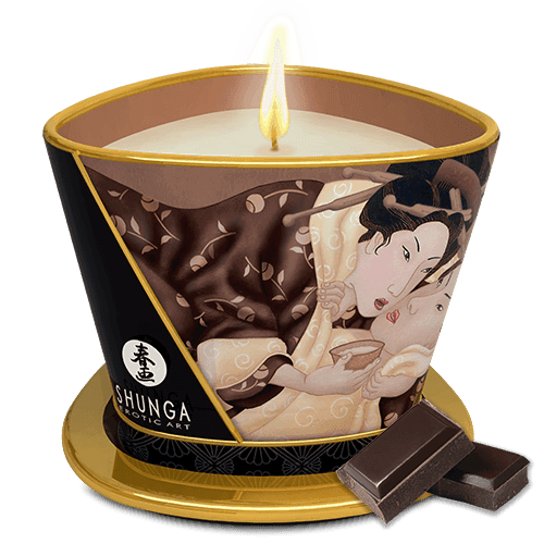 Bougie de massage lueur et caresses – Excitation Chocolat enivrant