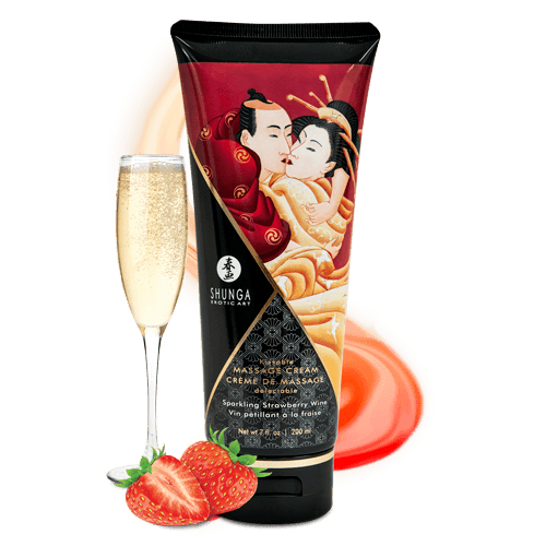 Crème de Massage délectable – Vin pétillant à la fraise