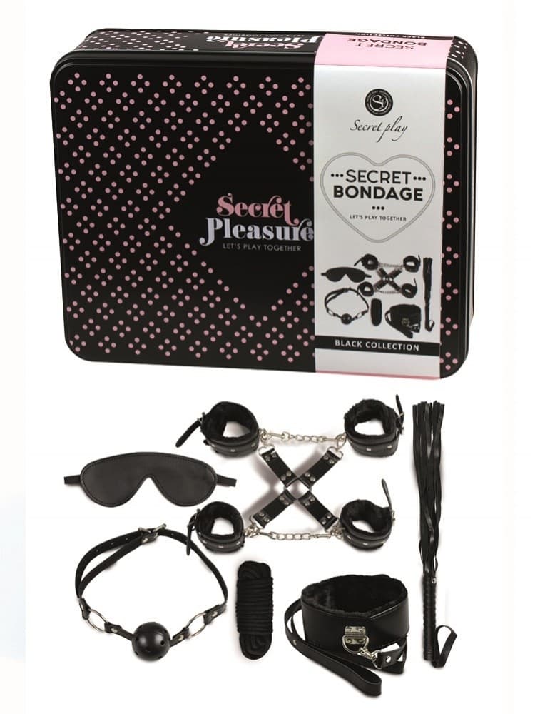 Secret Bondage : Ensemble BDSM 8 pcs 6148k – Noir
