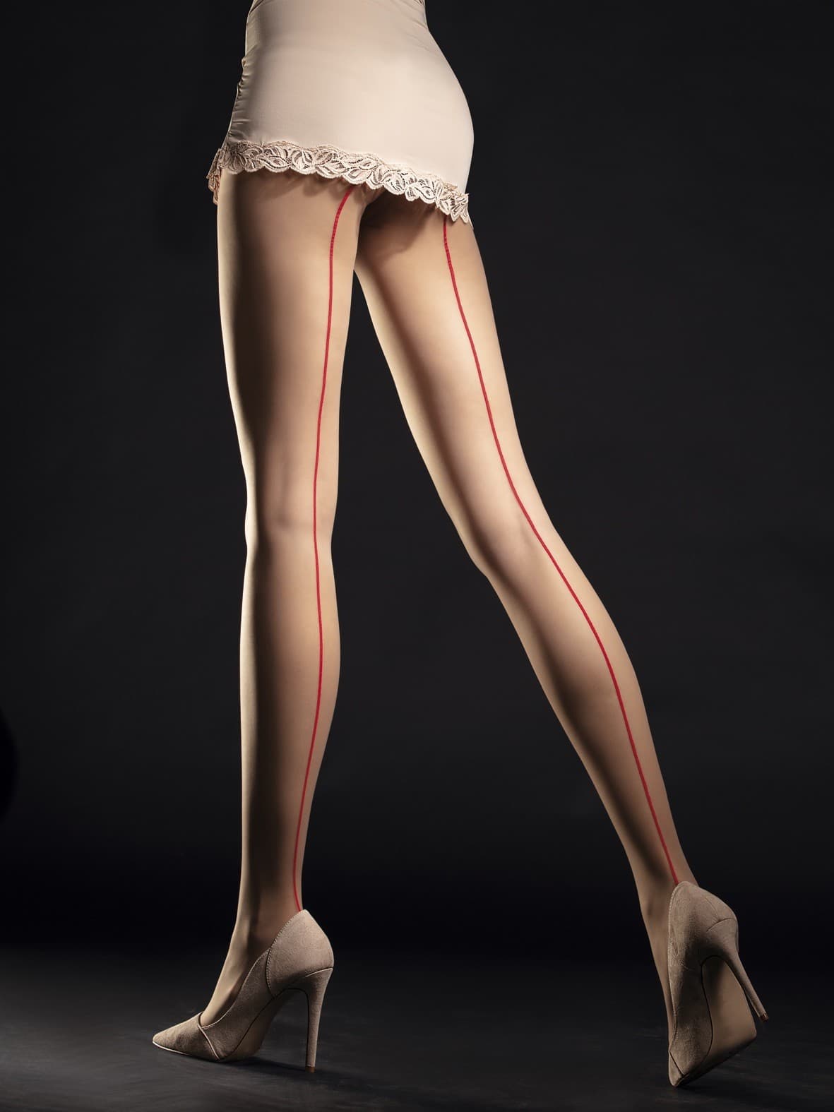 Unique Collants 20 DEN – Nude et Rouge