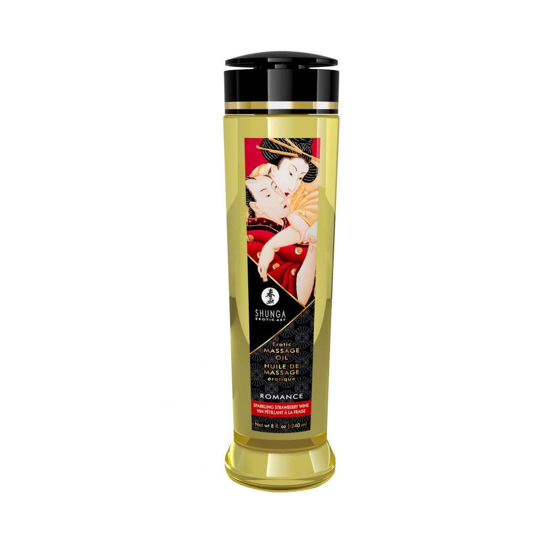 Huile de massage érotique – Romance – Vin pétillant fraise – 240 ml — vue 1