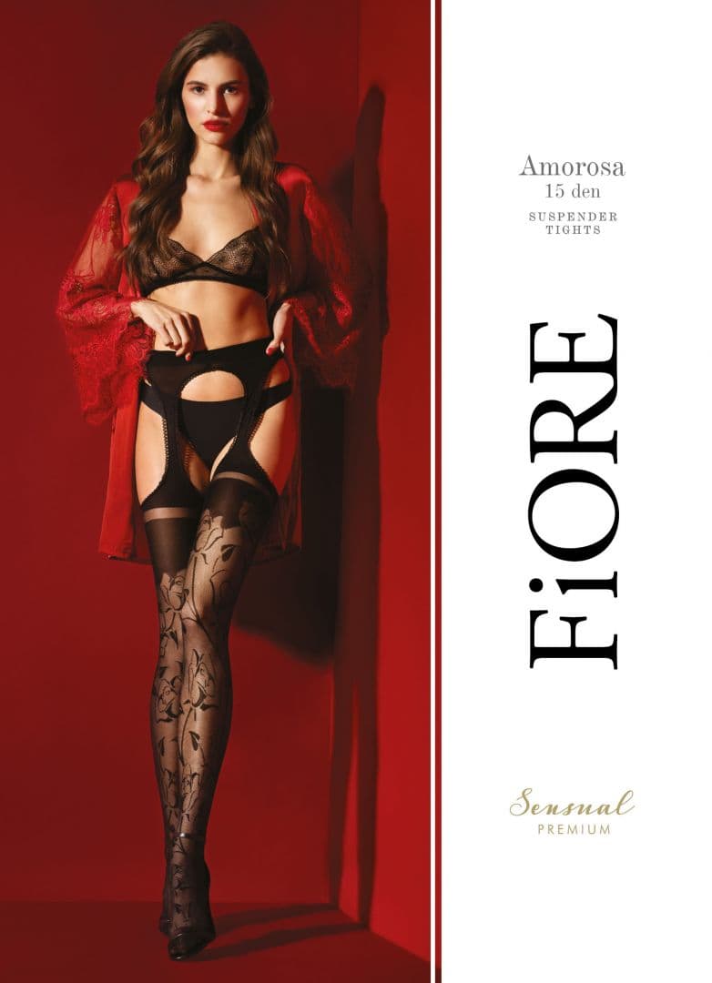 Amorosa Bas Jarretelles 30 DEN – Noir – Qualité premium