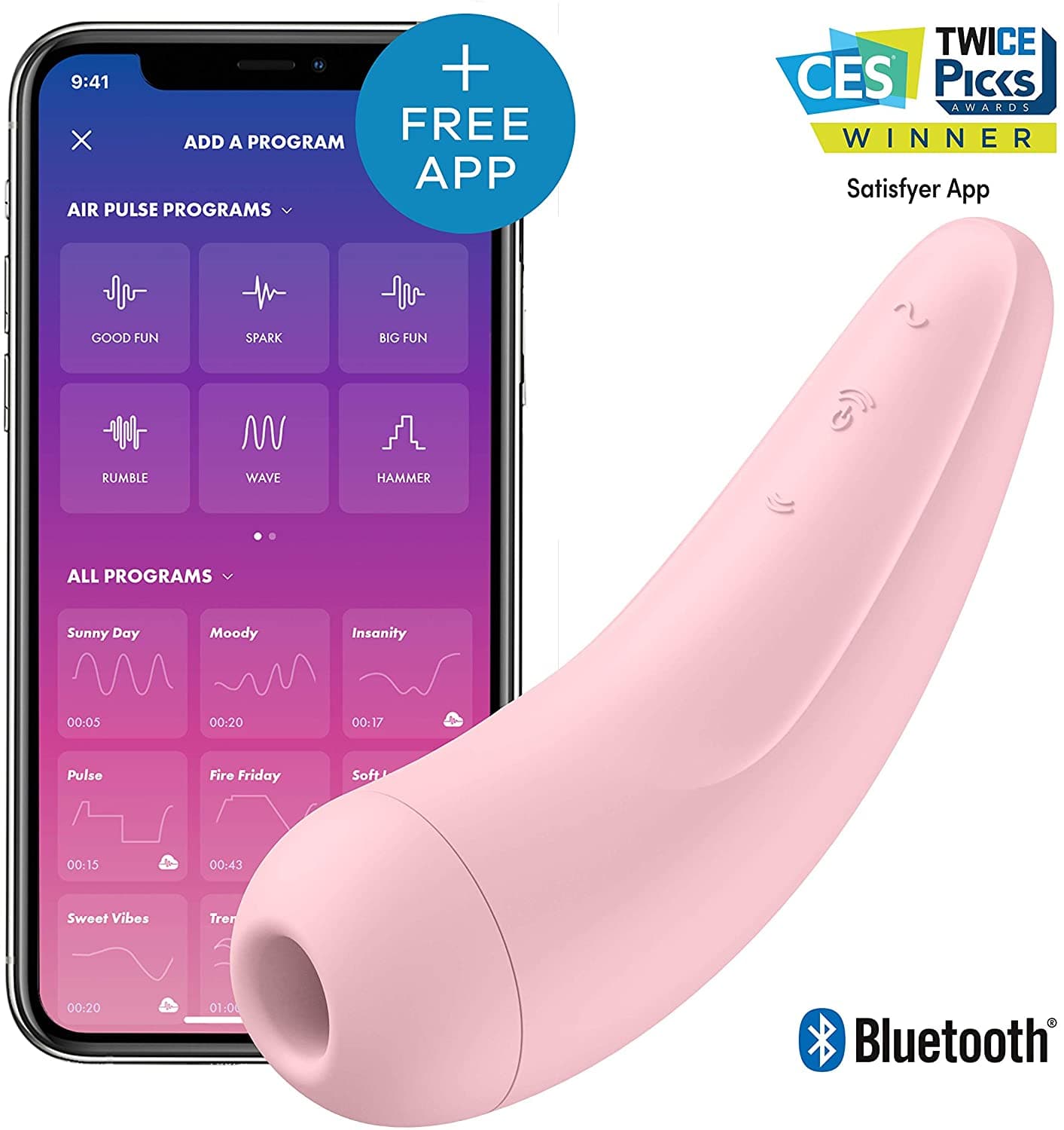 Stimulateur connecté Satisfyer Curvy 2+ – Rose