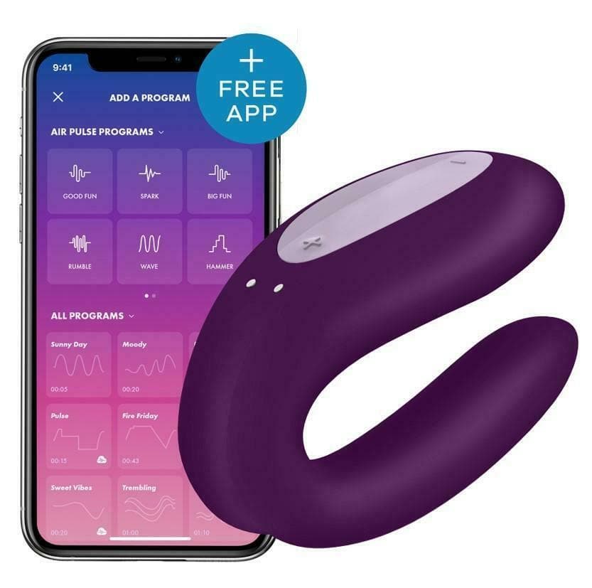 Stimulateur connecté pour couple Satisfyer Double Joy – Violet