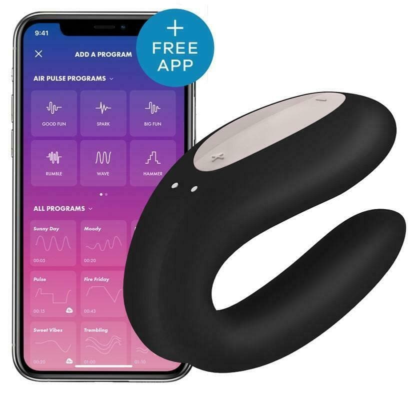 Stimulateur connecté pour couple Satisfyer Double Joy – Noir — vue 1