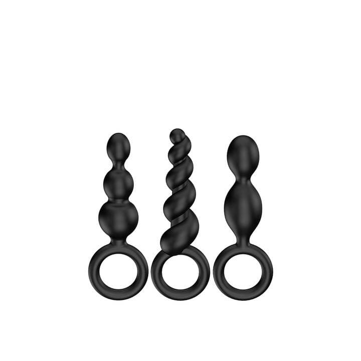 Plug anal Satisfyer Booty Call 3 pcs - Noir — vue 1