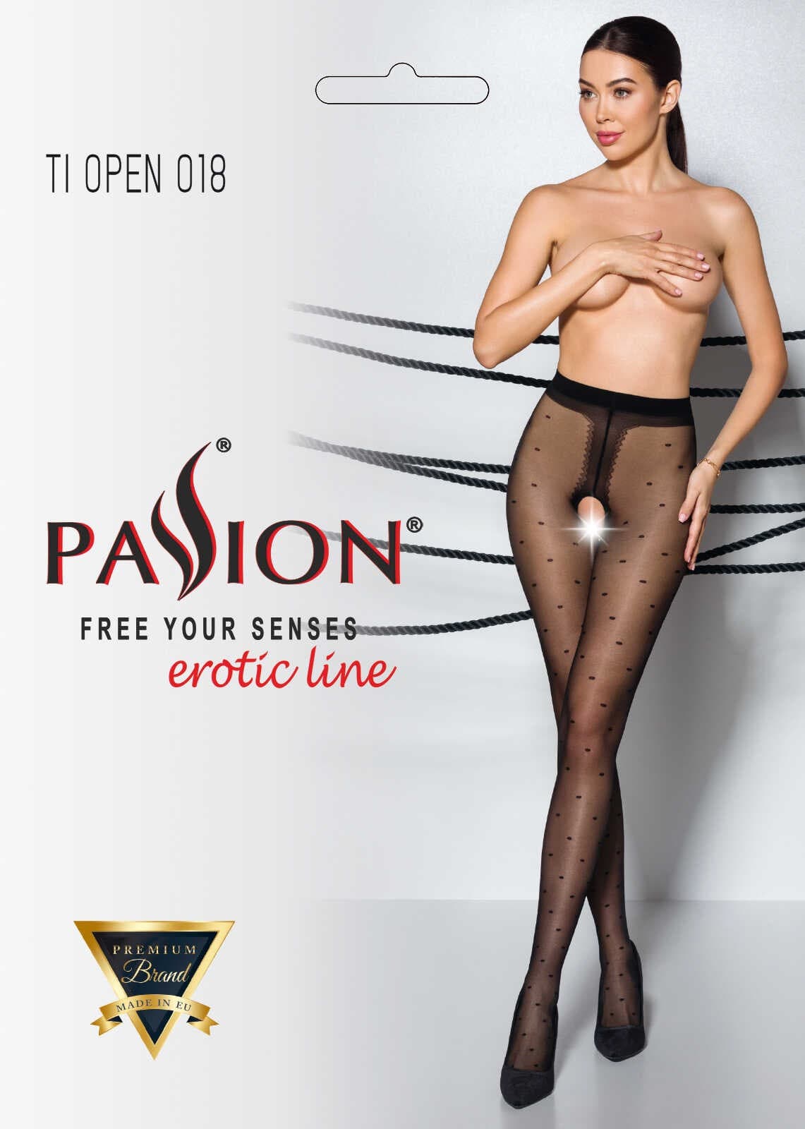 TIOPEN 018 Collants ouverts 20 den – Noir