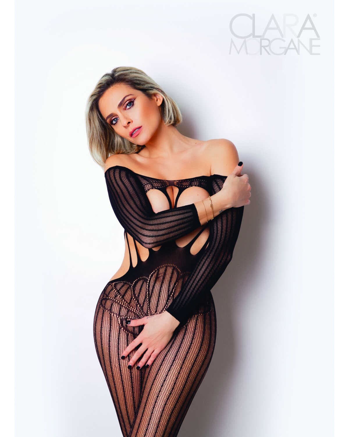 Le numéro 5 bodystocking Clara Morgane – Noir