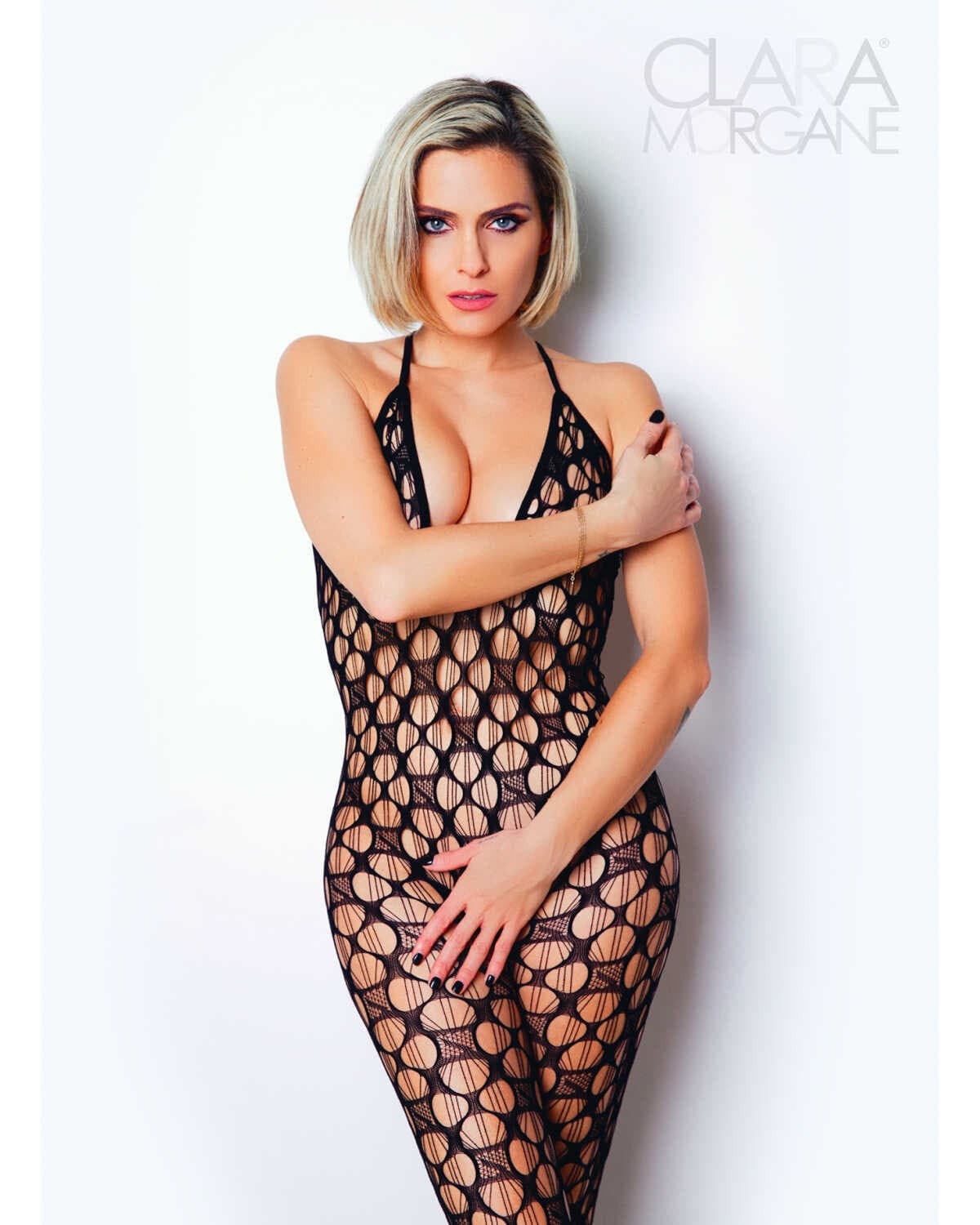 Le numéro 11 bodystocking Clara Morgane – Noir