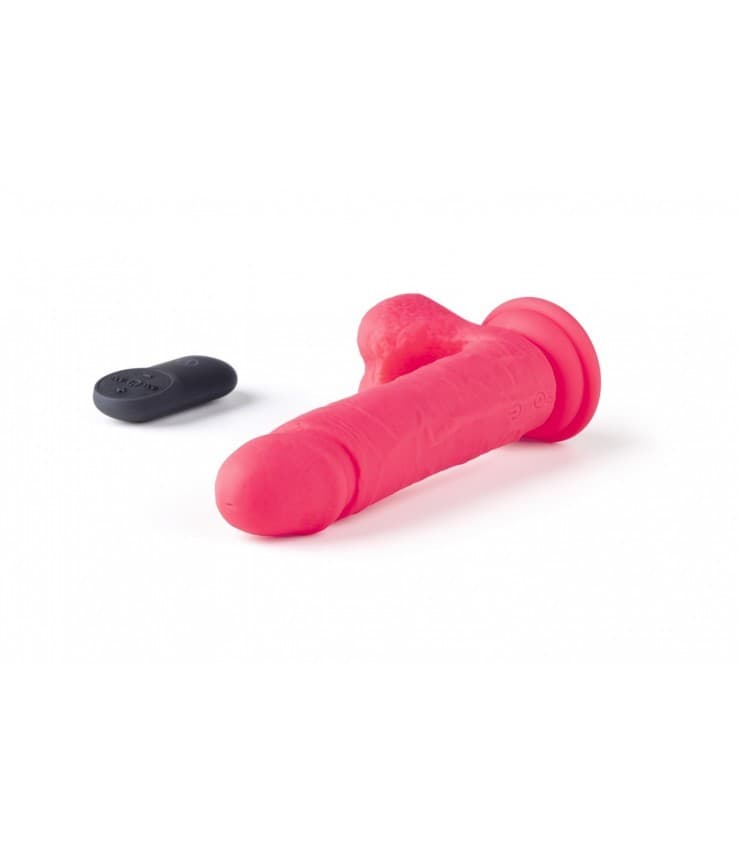 VIBROMASSEUR RÉALISTE "R16" FLESH 16 CM AVEC TÉLÉCOMMANDE Rose — vue 1