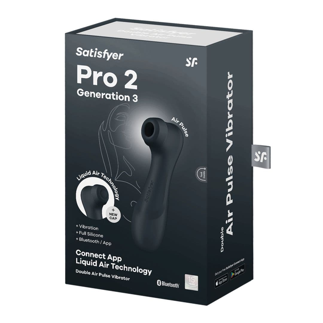 Pro 2 Génération 3 Air pluse Connect App et vibration – Noir Satisfyer