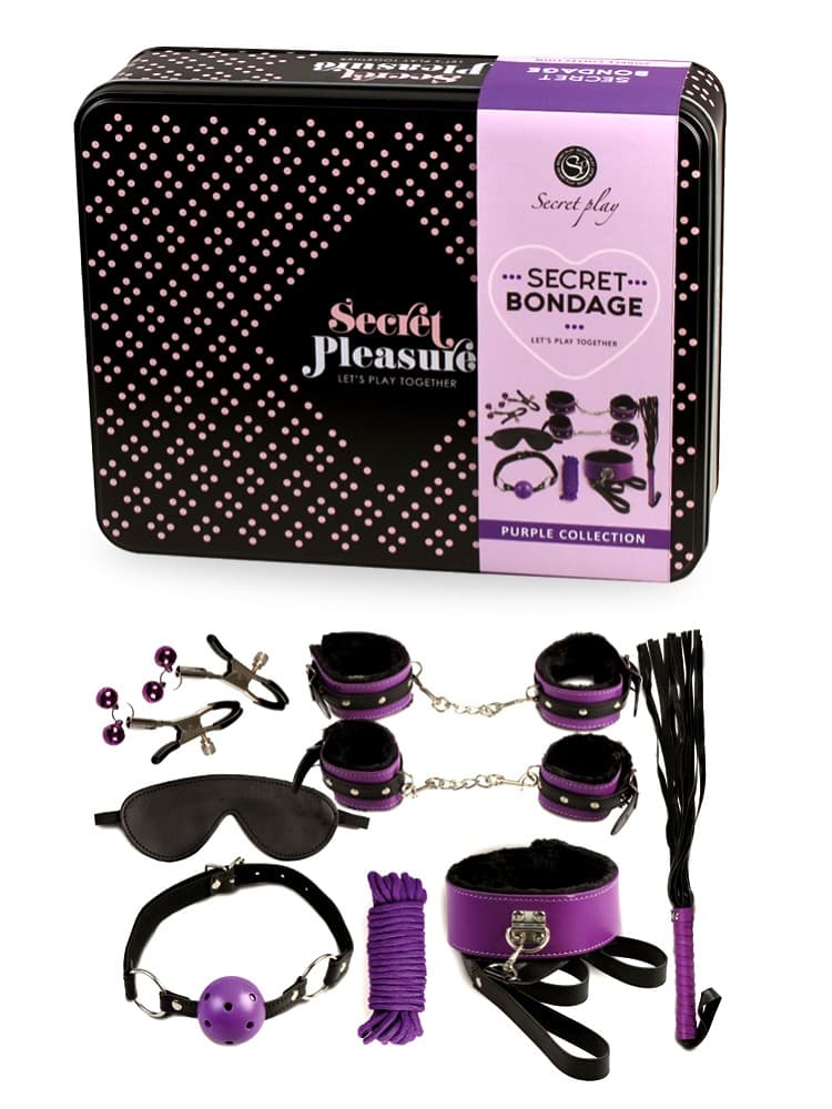 Secret Bondage : Ensemble BDSM 8 pcs 6197 – Noir et Violet