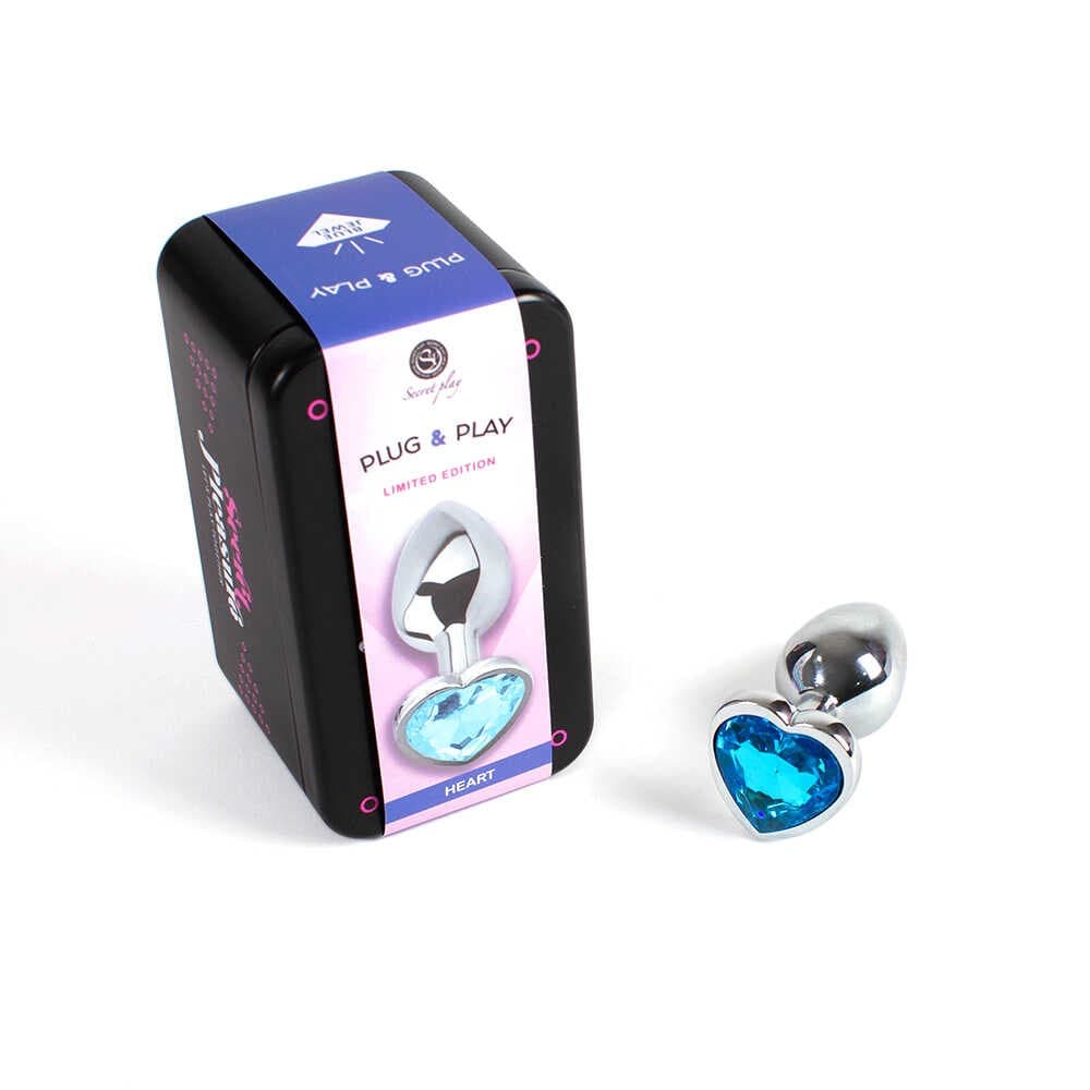 Plug anal secret play – Coeur bleu — vue 1