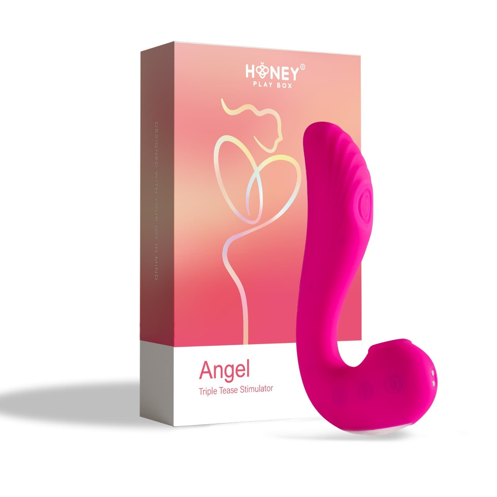 Angel – Vibromasseur 3 en 1 point G et léchage du clitoris – Rose