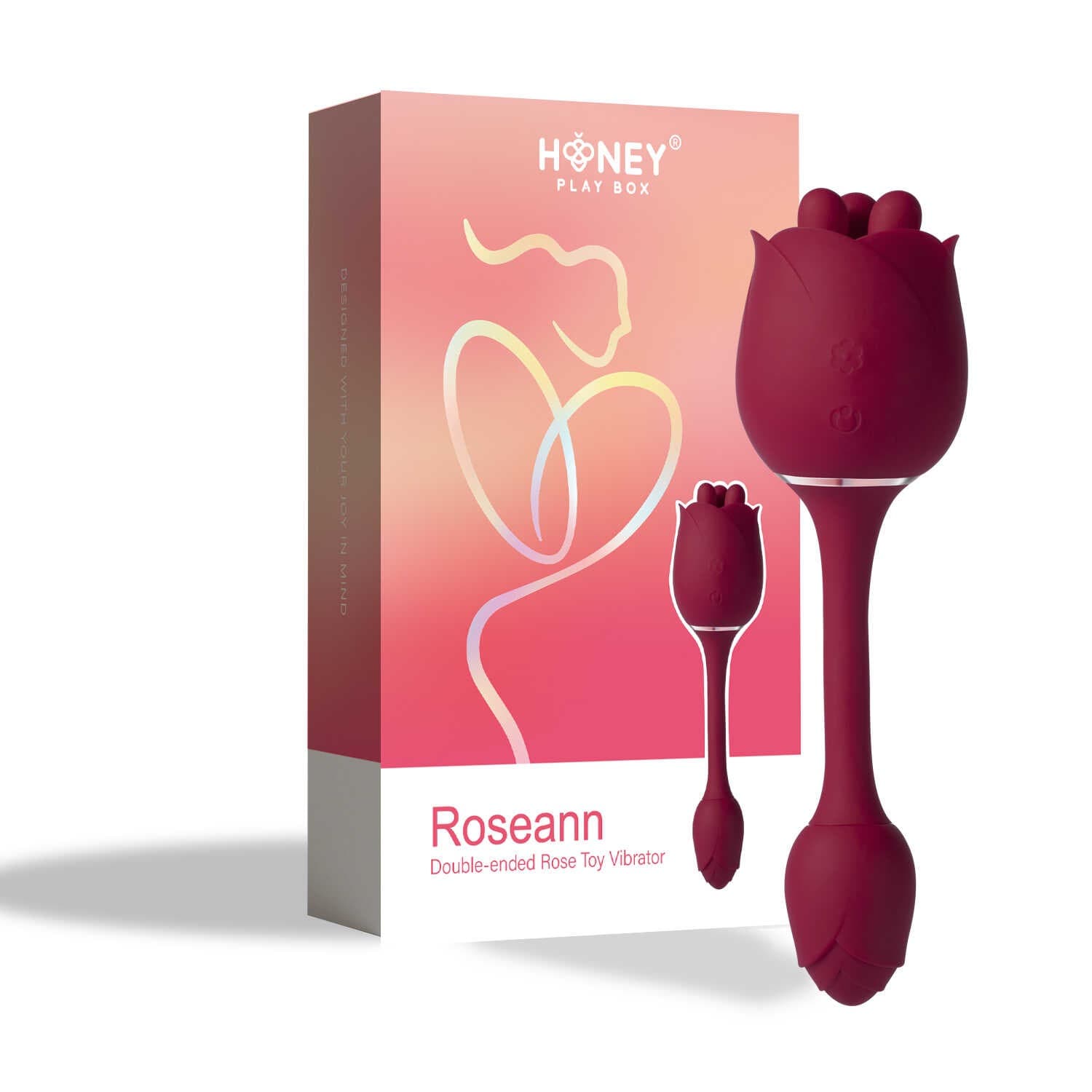 Roseann – Vibromasseur en forme de rose à double extrémité