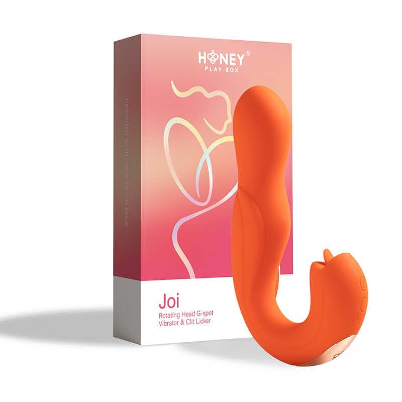 Joi – Vibromasseur tête rotative et stimulateur clitoridien – orange — vue 1