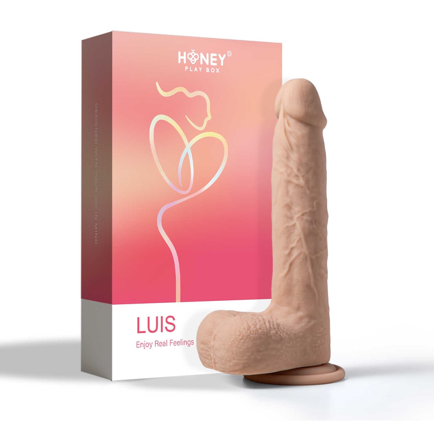Luis gode réaliste vibrant et va et vient avec appli 21 cms – Chair