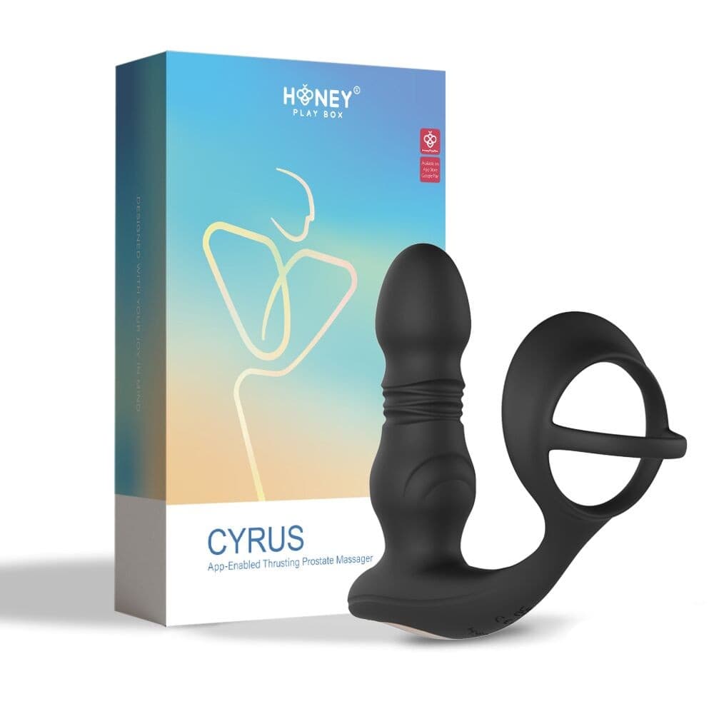 Cyrus – Vibromasseur de prostate va et vient contrôlé par application – Noir — vue 1