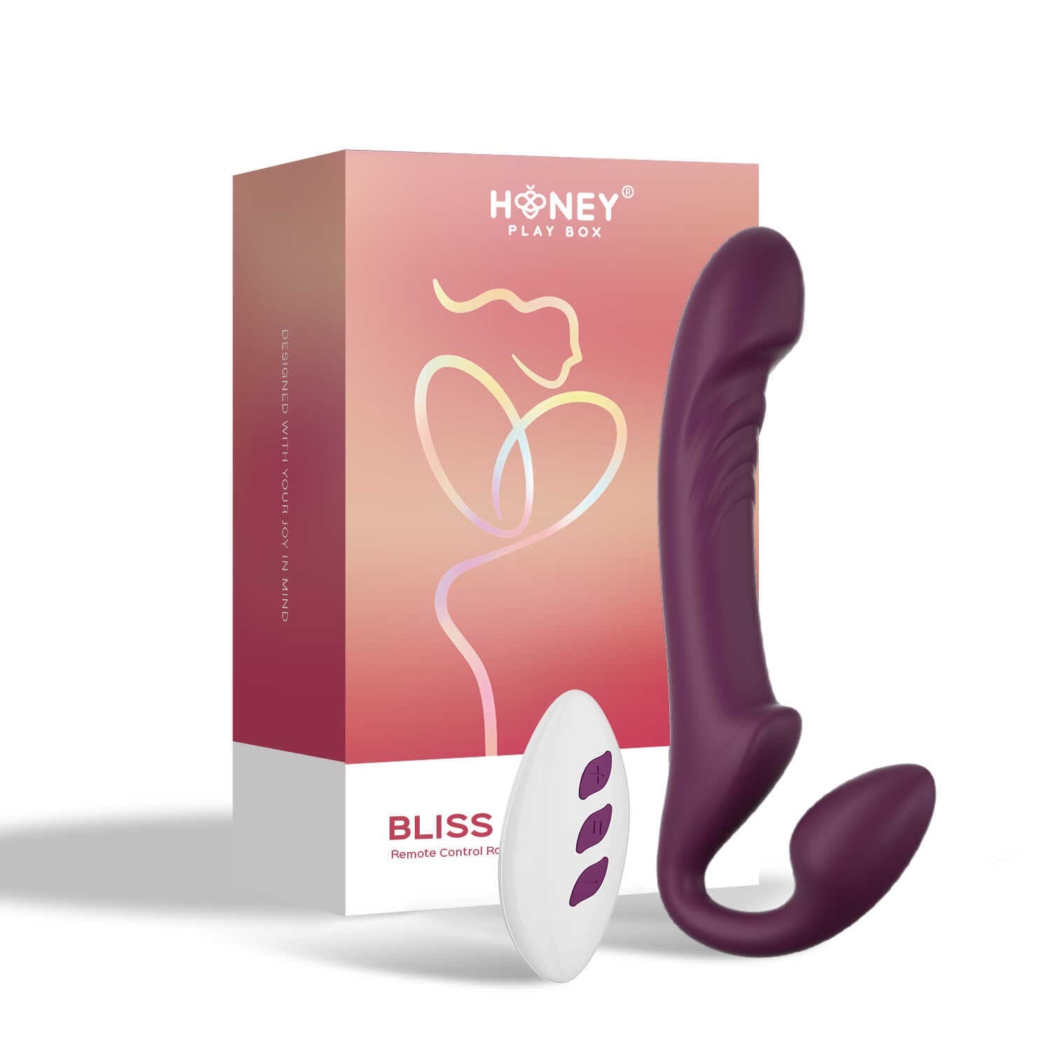 Bliss Strap-on tête rotative télécommandé – Bordeaux