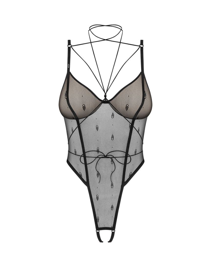 Anniverse special body ouvert et harnais – Noirs