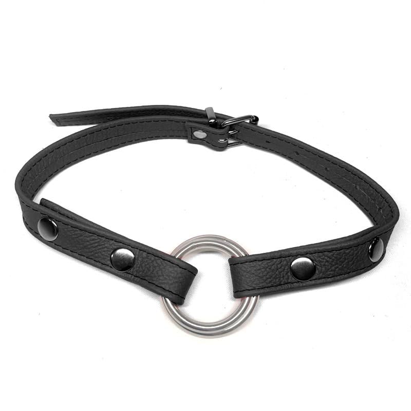Baillon Anneau cuir noir