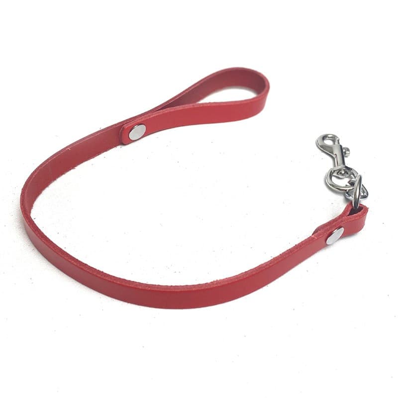 Laisse courte cuir Rouge