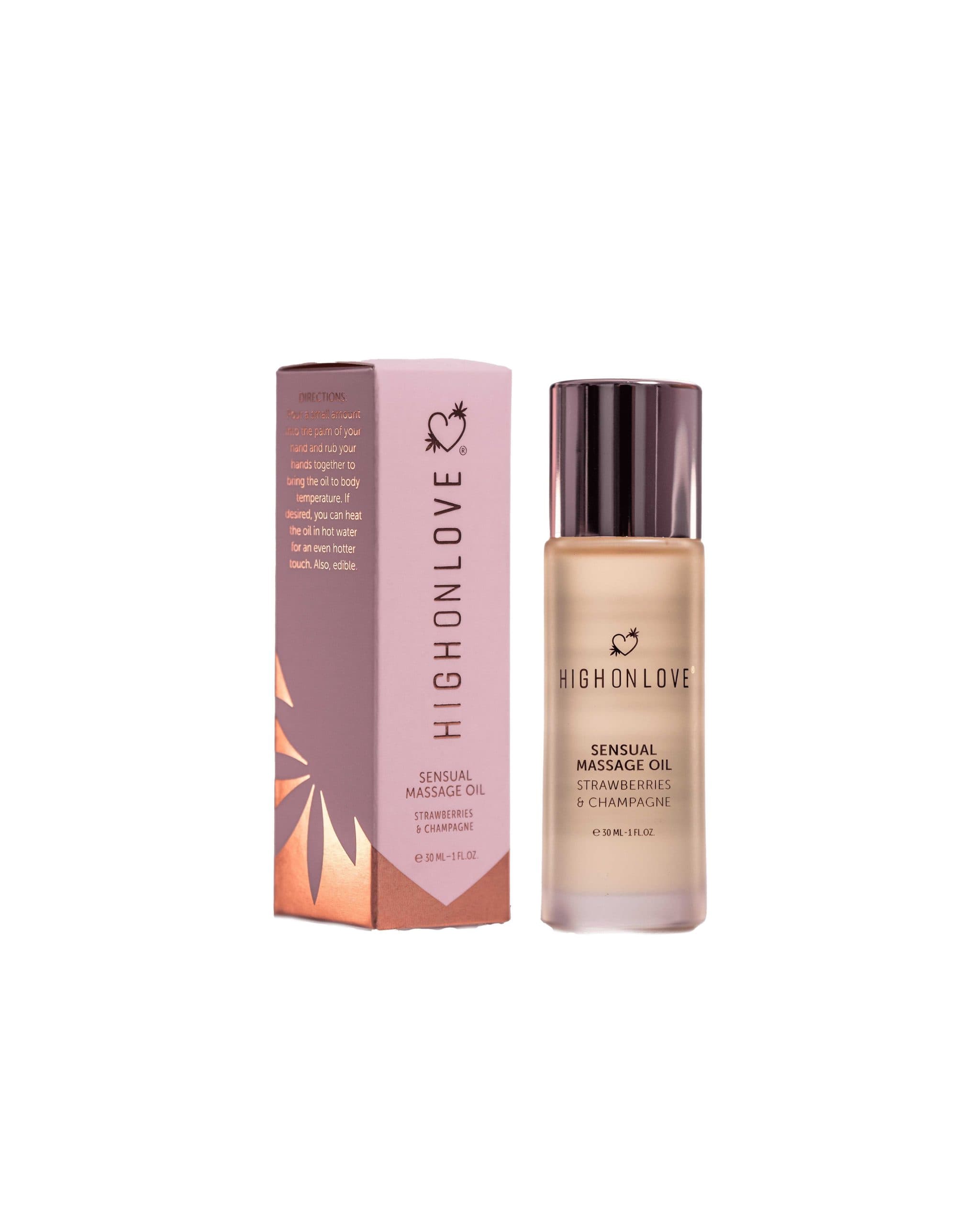 Mini Huile de massage luxueuse Fraises et champagne – 30 ml