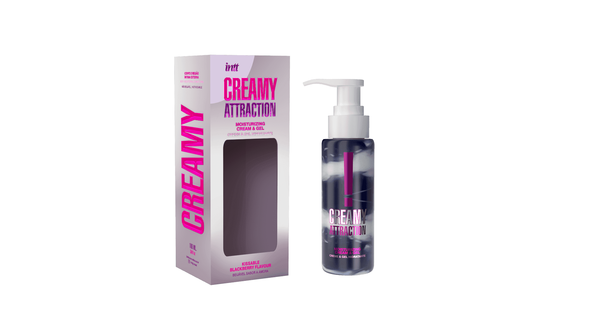 Creamy attraction – Crème et gel de massage embrassable à la mûre