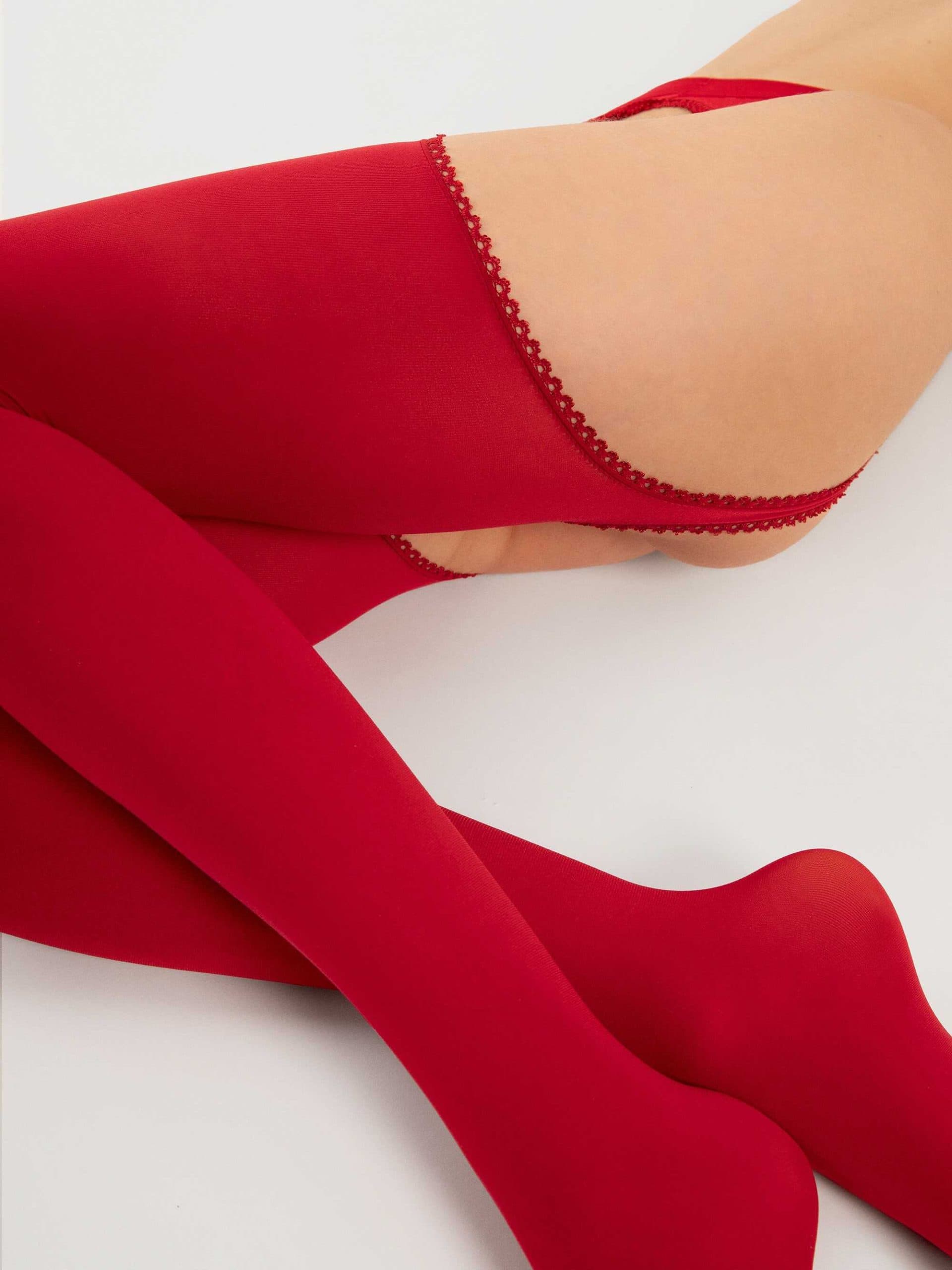 Diavola Bas jarretelles 60 DEN – Rouge