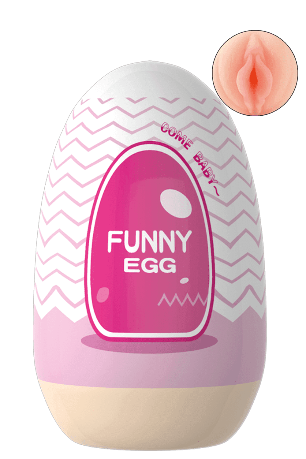 Gaine Masturbatrice Réutilisable FUNNY EGG – Design Réaliste Vagin lèvres épaisses
