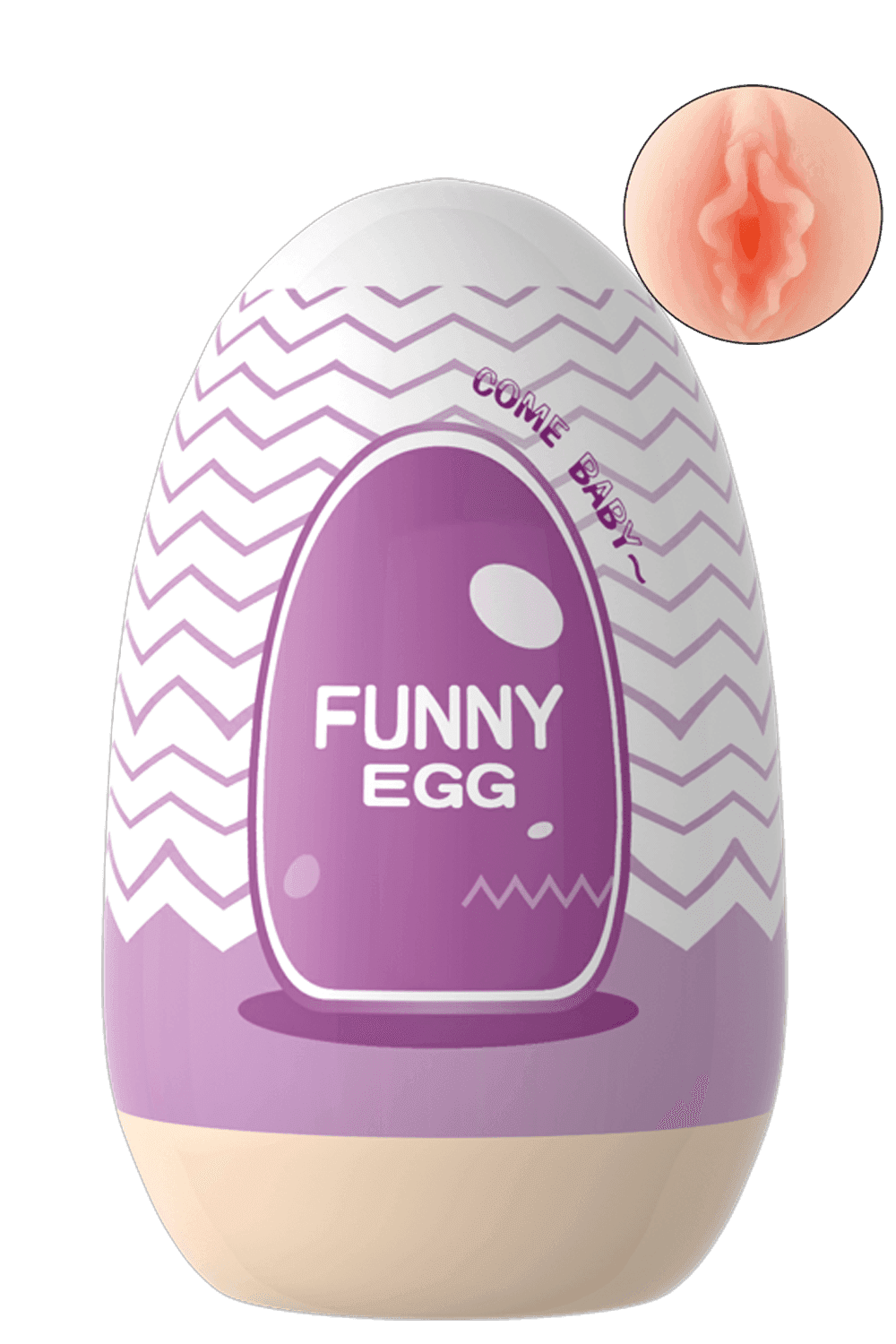 Gaine Masturbatrice Réutilisable FUNNY EGG – Design Réaliste Vagin lèvres charnus